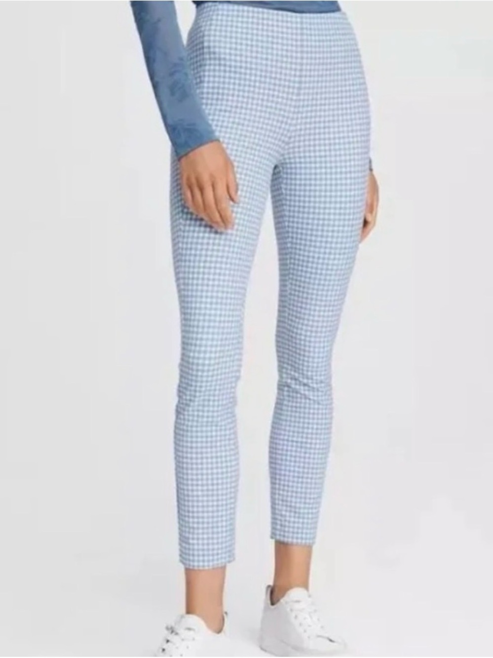rag & bone NWT Simone Blue Gingham Cropped Ankle Pants High Rise
